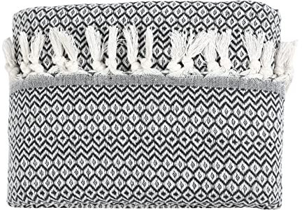 Tuiste Einzelbett Tagesdecke Anthrazit Grau, Baumwolle, Couchüberwurf, Sofadecke, kuschelige TV-Decke, Couchdecke, Sesseldecke, Wendedecke, Bettüberwurf, Couch Überzug, Sommerdecke, 150x200 cm