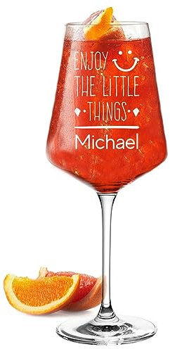 polar-effekt Aperol Spritz Cocktailglas 560 ml mit Wunschgravur - Geschenk für Freundin - das Glas für Aperitif, Lillet und Cocktails - das Geburtstagsgeschenk für Mama