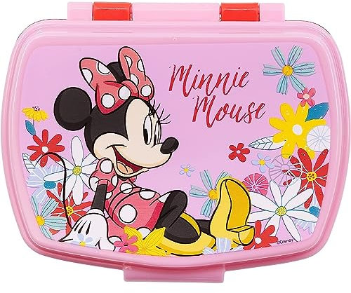 Portamerenda in plastica riutilizzabile Minnie Disney, portapranzo, contenitore per il pranzo scuola tempo libero