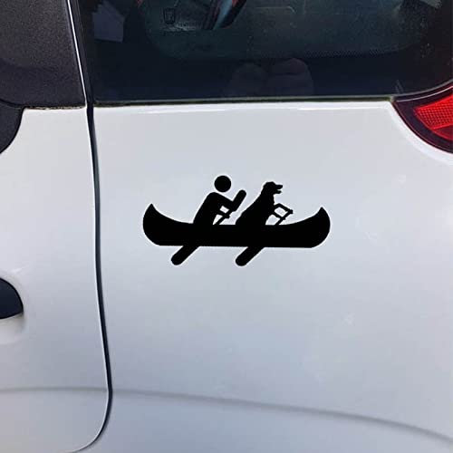 16,5 CM * 7,8 CM Guy Hund Rudern Kanu Vinyl Auto Aufkleber Aufkleber Boot Paddel Ruder Anker Rack