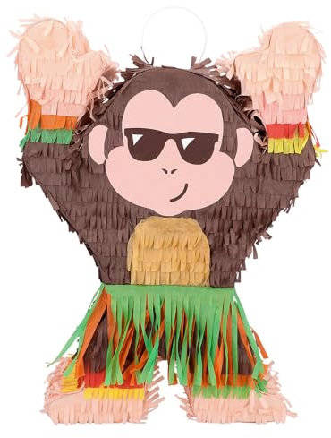 Boland - 30969 - Scimmia pignatta, 39,5 x 10 x 27,5 cm, decorazione da appendere, decorazione per compleanno, festa a tema e carnevale