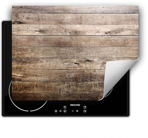 SMTDeco herdabdeckplatte Induktionsmatte herdabdeckung ceranfeld abdeckplatten für ceranfelder induktionskochfeld schutzmatte 70x52 cm Holz Panel Braun