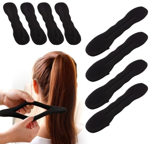 FDCGAS dutt maker - 8 Stück haaraccessoires damen Hair Bun Maker Upgraded Haarhalter Schwamm Clips Haar Styling Donut Brötchen Haar Twist Lockenwickler Donut Tools, 4 Große und 4 Kleine