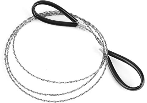 Sierra de Alambre de Emergencia con Motosierra de Acero Inoxidable, Cadena de 27,2 Pulgadas, Herramienta Liviana Portátil para Cortar Madera, Plástico, Hueso, para Cazador,