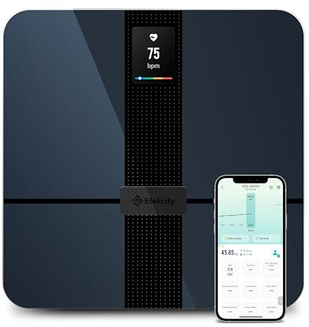 Etekcity Scales for Body Weight, Weighing Scales with USB Charging & Wi-Fi, Smart Bathroom Scale for Body Fat , BMI, Heart Rate, Fitness Composition Monitor