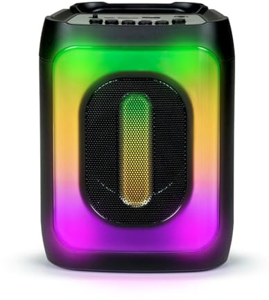 Enceinte Nomad sur Batterie Rechargeable Party PARTYBTHPS2 avec Bluetooth 5.0 / USB SD, Effet Lumineux à LED - 30W - Bass Boost