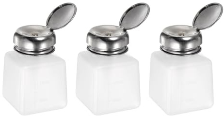 QUARKZMAN 3 st. alkohollösningsmedelsdispenser, 100 ml (3,4 oz) tryckvätska, tätningsmedel i rostfritt stål för aceton, rengöringsmedel, nagellack, vit