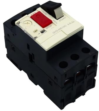 AMEHRU Démarreur de Moteur MPCB avec Commande par Bouton-Poussoir GV2ME08, GV2ME10.GV2ME14, GV2ME16, GV2ME20, GVME22 Disjoncteur magnétique Thermique(GV2ME10C 4-6.3A)