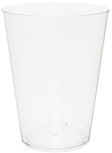 Monouso | 25 Vasos PS Cristal 250ml, transparentes, reciclables, 20 Usos, Vasos de Sidra, Reciclables, Apto Lavavajillas, Bebidas Frías y Calientes, Restaurantes, Bares, Catering, Fiestas