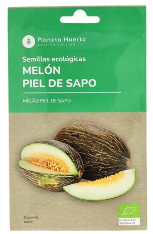 Planeta HUERTO | Semillas Ecológicas de Melón Piel de Sapo – Frutos Dulces y Aromáticos, Alta Conservación y Excelente Sabor