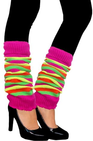 Oblique Unique® Sexy Damen Bein Stulpen Neon Strümpfe für 80er Jahre 80s Motto Party Fasching Karneval Tanzen Aerobic Kostüm Accessoires - Farbe wählbar