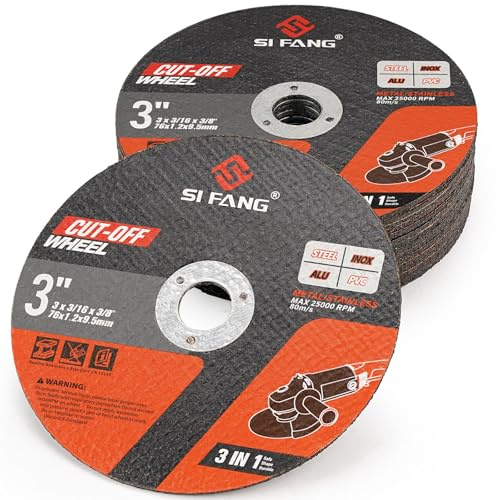 SI FANG 7,6 cm Trennscheiben aus Edelstahl, 76 mm x 9,5 mm, für Winkelschleifer, 1,2 mm Dicke, dünne Trennscheibe für Metall, 15 Stück