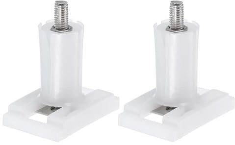 sourcing map 2 x WC-Sitzabdeckungsscharnier, 36 mm, Sackloch, rechteckige Schrauben mit Muttern, Unterlegscheiben, WC-Sitz-Abdeckung, Deckelbefestigungen, Weiß