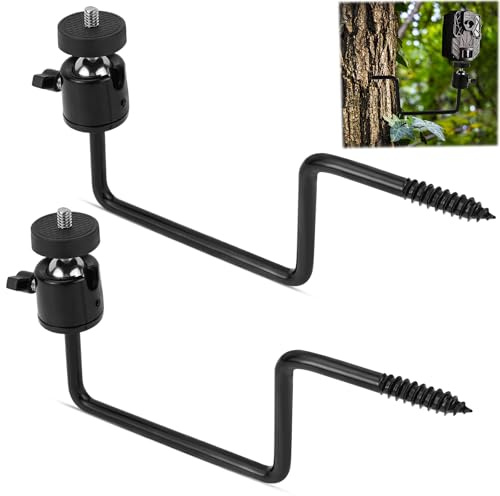 DNGH Wildkamera Halterung Baum 360° Verstellbar Wildkamera Baumschraube Halterung Baumstativ Universalgewindeanschluss 1/4''-20 (6mm) für Solarpanels, Nachtangel-Lichter