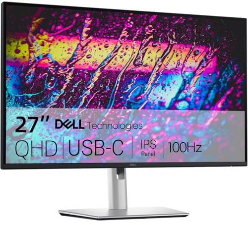 Dell Monitor P24 IPS QHD, frecuencia de actualización de 100 Hz, relación de contraste 1500:1, 99% sRGB, antirreflejos, USB C, HDMI, USB-A, VGA, DisplayPort, puerto Ethernet RJ45, altura, inclinación
