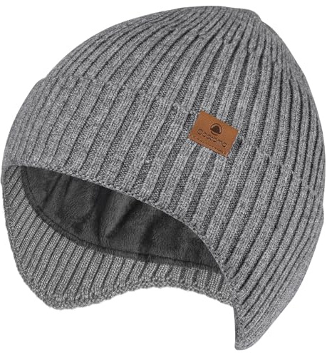 Ocatoma Wintermütze,Mütze mit Ohrklappen für Herren Damen,Warmem Fleece Futter Weich Stretchy Strickmütze Außenbereich Beanie Geschenke für Männer Frauen