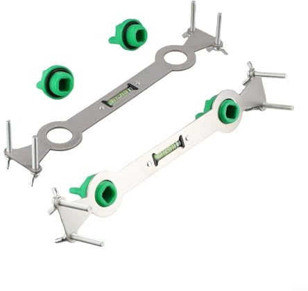 Volakebeing Lot de 2 dispositifs de nivellement de tuyau d'eau pour alignement de douche et robinet, positionneur réglable en acier inoxydable avec niveau à bulle, 245 mm, outil de plomberie