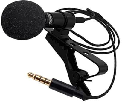 Noise Reduction Lavalier Condenser Microphone Wired Mic with Cable and Plug for Phone Recording Podcast Video Interview