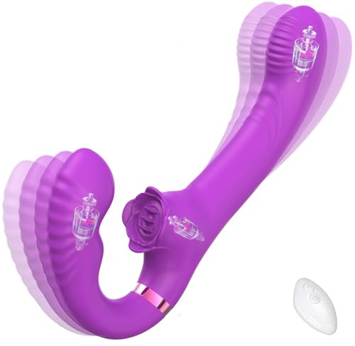 Double-Ended Sex Toys Vibrator for Women and Couples, 5 Licking G Spot P-Spot Vibabrator Dildo 10 Vibration Stimulator, Vibrators Toys4women, Dual Strapless Strap On Penetration Vibrater Toy
