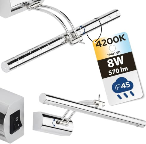 LED Spiegelleuchte für Bad – Wasserdicht Badezimmer Lampe Chrom