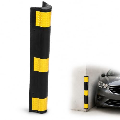 JECOMPRIS Protection d'angle Mural en Caoutchouc RéFléChissant 23.23X4.72X2.76In pour Garage Et Parking Pare-Chocs Muraux ProtèGe Coin pour Voiture Installation Facile SéCurité RenforcéE
