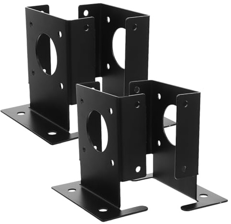 NIYANGLE 4pcs Heavy Duty Black Stainless Steel Pavilion Post Base Brackets for 4x4 Wood Deck Railing Support Anchor Mounting Holder for Patio Pergola Fence