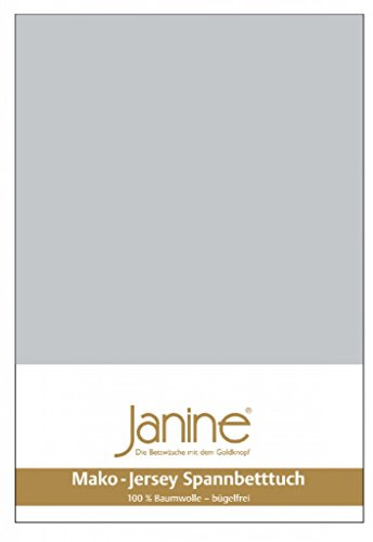 Janine Spannbettlaken Mako Feinjersey Classic Jersey 5007, Größe:180 x 200-200 x 200 cm, Farbe:Silber 18