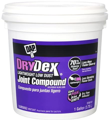 DAP DryDex Lightweight Low Dust Joint Compound, Pink/White, 1 Gal (7079810120)