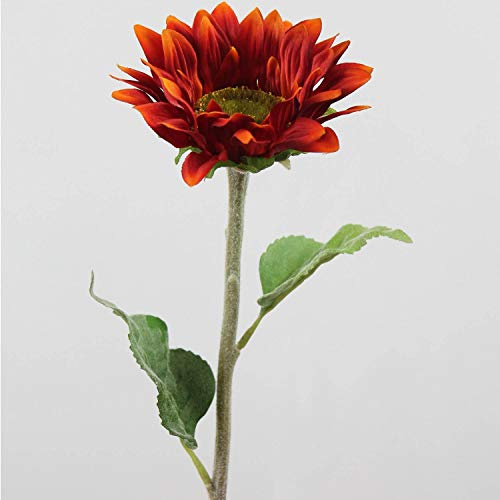 artplants.de Künstliche Blume Sonnenblume Marietta, rot, 60cm, Ø 14cm - Kunstblumen