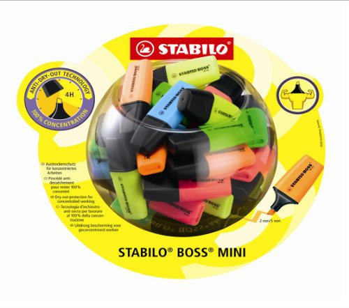 Textmarker - STABILO BOSS MINI - 50er Display - mit 5 verschiedenen Farben