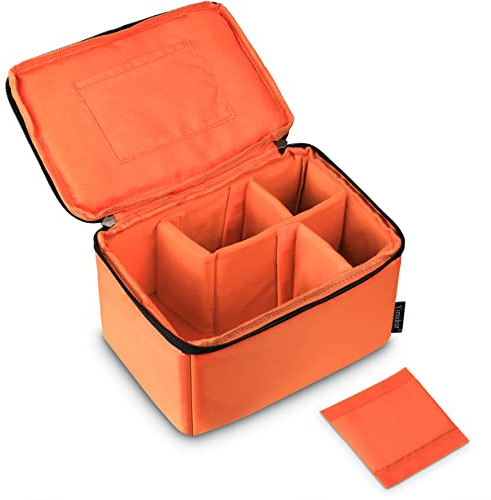 Yimidear Orange Wasserdicht Stoß Partition Gepolsterte Kamera-Taschen SLR DSLR Insert Schutztasche mit Top-Griff für DSLR Einstellung Objektiv oder Blitzlicht (Big)