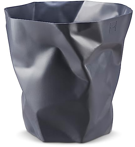 Essey Mini Bin Bin Design Mülleimer für Büro und Bad, anthrazit, grau – stilvoller Papierkorb Kunststoff, perfekt als Mülleimer Büro, Abfallkorb, und für Papiermüll
