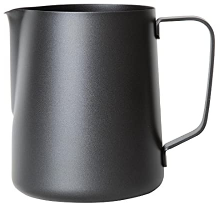 Olympia Black Non-Stick Milk Frothing Jug 900ml - Stainless Steel Jug Steaming Pitcher Dishwasher Safe CM608