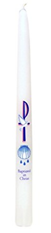 Baptismal Candle Baptized by Christ Taper Candle, 10 Inch
