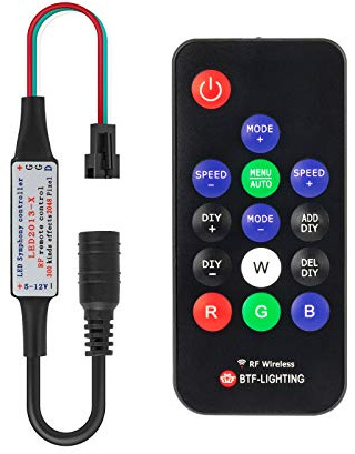 BTF-LIGHTING WS2811 WS2812B 1903 14keys Wireless RF RGB LED Controller