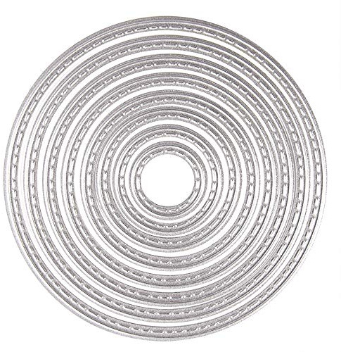 8Pcs Metall Kreise Stanzschablonen, U-horizon Cercle Cutting Dies Schablone Schneidebrett aus Metall für Scrapbooking, Fotoalbum, Karte, Papier Dekoration, Geschenk (Kreis)