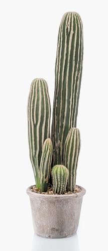 artplants.de Cactus San Pedro de plástico DACON, Verde, 55 cm | en Maceta Decorativa - Cactus Artificial - Planta Falsa