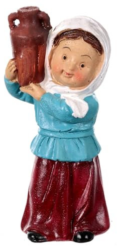 Holyart Statuina contadina con anfora Linea Bambino per presepi 9 cm