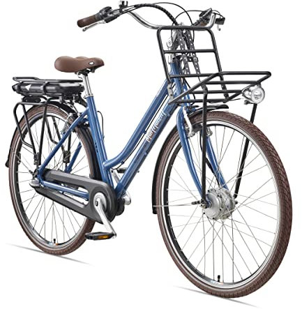 TELEFUNKEN E-Bike Elektrofahrrad Alu 28 Zoll mit 3-Gang Nabenschaltung, Retro Pedelec Citybike mit Gepäckträger hinten & vorne, Frontmotor 250W und 10,4Ah, 36V Li-Ion Akku, RT530 Multitalent