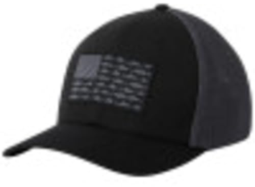 Columbia Unisex PFG Fish Flag Mesh Ball Cap-High Crown, Black/Graphite, XX-Large
