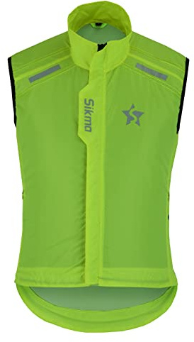 Sikma Herr dam cykelväst dusch vindtät löpning unisex HI-VIZ väst cykeljackor, Fluorescerande, L