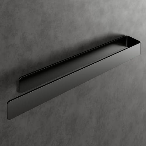 LIEBHEIM Toallero sin taladrar - Cinta Adhesiva de Montaje y Superficie Adhesiva Extragrande - Toallero de Aluminio para Pegar (Aluminio Negro, 40)