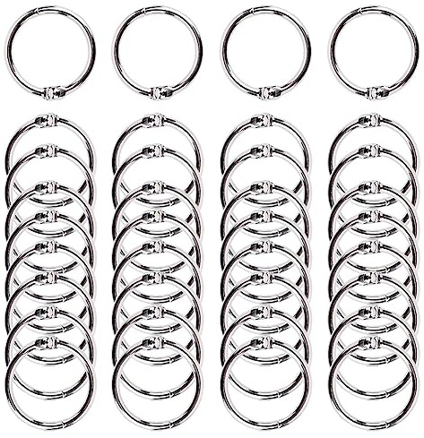100 Pezzi Anelli Rilegatura 35mm Anelli per Raccoglitore Anelli di Metallo Anelli per libri Anelli per Fogli per Rilegare Libro Quaderni Scrapbooking Anello Indice