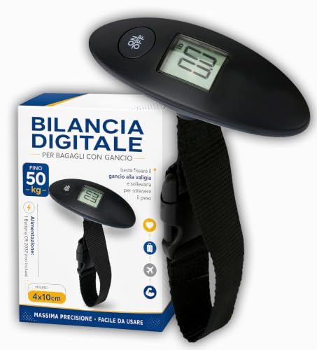 IPEA Balance numérique pèse valise, sacs, bagages de voyage - Charge maximale 40 kg - Balance avec affichage pour mesurer le poids des valises avant l'enregistrement à l'aéroport - Portable