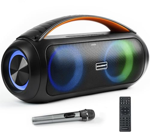 DYNASONIC D93 Altavoz Bluetooth portatil IPX5 Waterproof. Altavoz Exterior inalambrico. Wireless Stereo. Reproductor de Sonido Potente. Micro-SD, USB.
