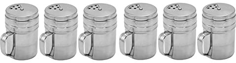 VENYAA 6-Teiliges Chiliglas mit Edelstahl-Gewürzstreuer Vielseitiger Baggerstreuer Aus Metall mit Drehbarem Deckel