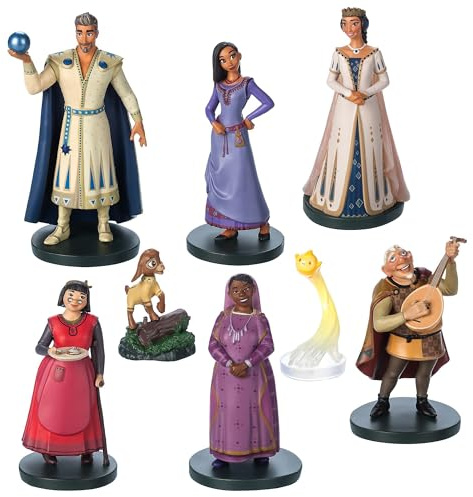Disney Store Ufficiale Set di Figurine Deluxe di Wish, 8 Pezzi, Include Figure Scultoree di Asha, Star, Valentino, Sakina e Altri, Adatto dai 3 Anni+
