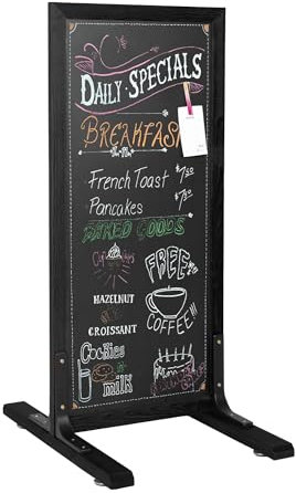 Ilyapa Großes Kreidetafel-Schild – freistehende Staffelei Kreidetafelschilder – Outdoor-Menü-Kreidetafeln für Restaurant, Gehweg, Sandwichboard, Lebensmittelwagen, Party oder Hochzeit – 106,7 x 45,7