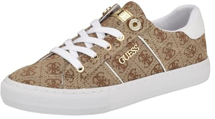 Guess Women's Loven Sneaker, Medium Brown 219, 7.5