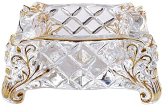 Posacenere per Sigarette Posacenere in vetro leggero e di lusso, portacenere premium for la casa, posacenere in cristallo dorato, ornamento in cristallo, regalo for uomini e donne Porta Cenere per Fum